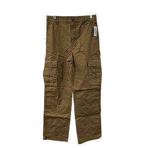 Old Navy Boys Kids Size 14 Slim Baggy Pants Khaki Cargo Straight Canvas Cotton